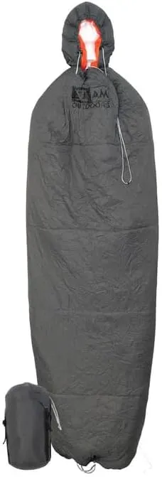 10° Camping Quilt | Ultralight Backpacking Quilt with Removable Hood, Zippered Footbox & Pad Straps | Down Insulation Long Size