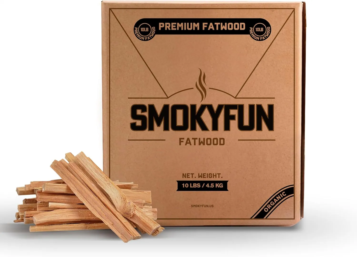 10 lbs Fatwood Fire Starter Sticks - Essential Fire Starters for Camping, Wood Stoves, Fireplaces, and Bonfires | Easy Campfire Starting with 2 Sticks | 10 lb Box