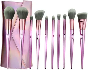 10pcs Makeup Brush Set Cosmetics Foundation Mixing Blush Eyeliner Powder Brush Makeup Brush Set With Bag