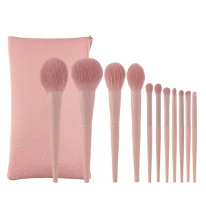 11Pcs Professional Makeup Brushes Set With Bag Synthetic Hair Make Up Brush for Eyeshadow Blending Powder Highlighter