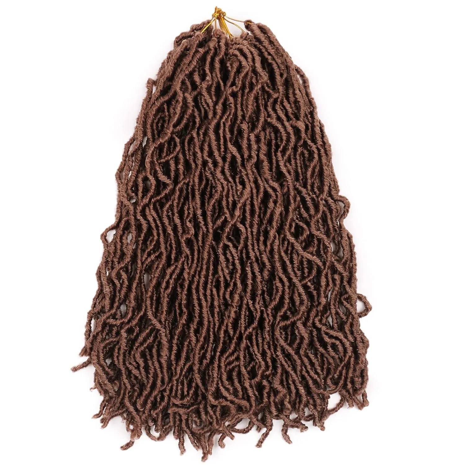 16 Inch Faux Locs Crochet Hair Brown 7 PCS Soft Locs Crochet Hair Goddess Locs Hair Extensions