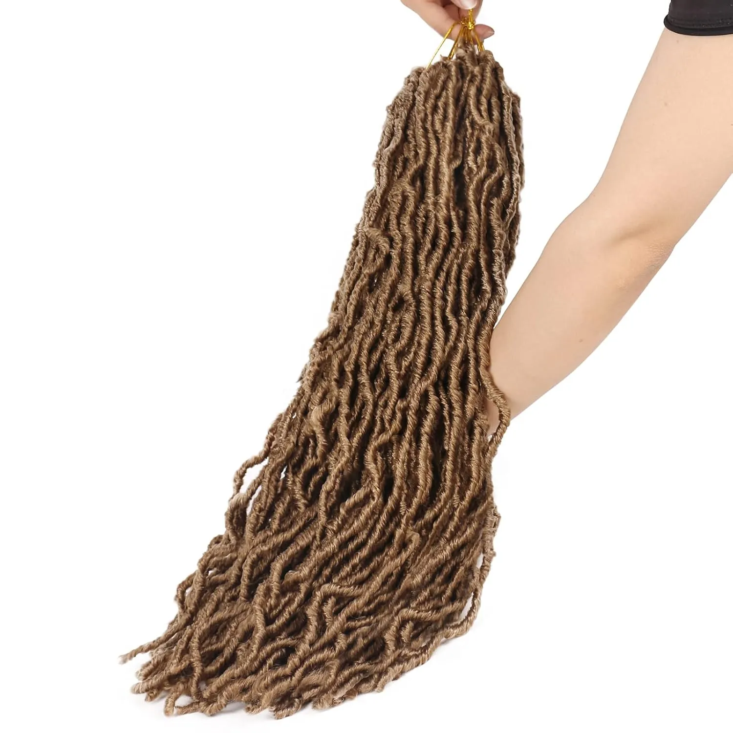 16 Inches Faux Locs Crochet Hair 7 PCS Soft Locs Crochet Hair Goddess Locs Hair Extensions Dark Blonde