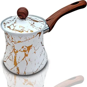 18.6 oz Turkish Coffee Pot – Turkish Ibrik for Flavorful Coffee – Multipurpose Arabic Coffee Pot with Lid – Heavy-Duty Stainless Steel Coffee Pot