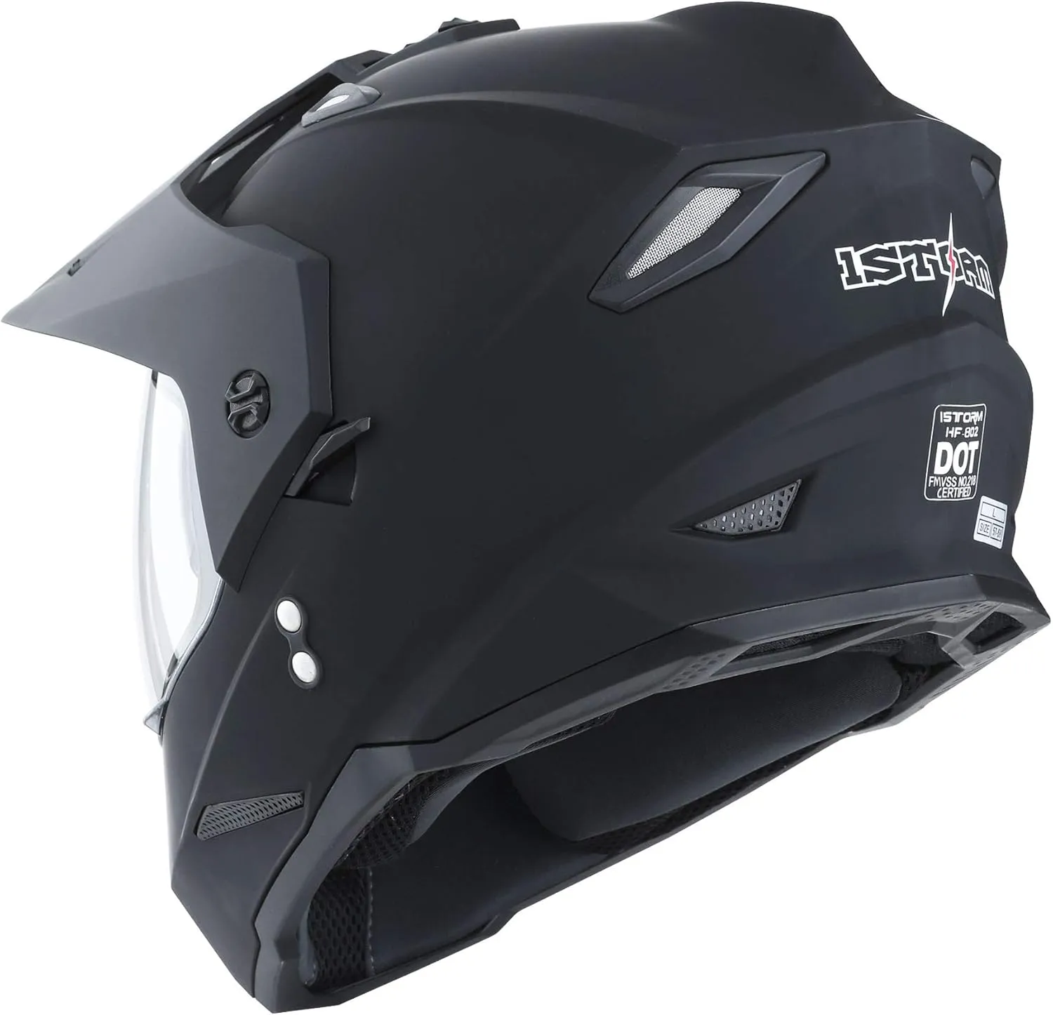1Storm Dual Sport Motorcycle Motocross Off Road Full Face Helmet Dual Visor: HF802