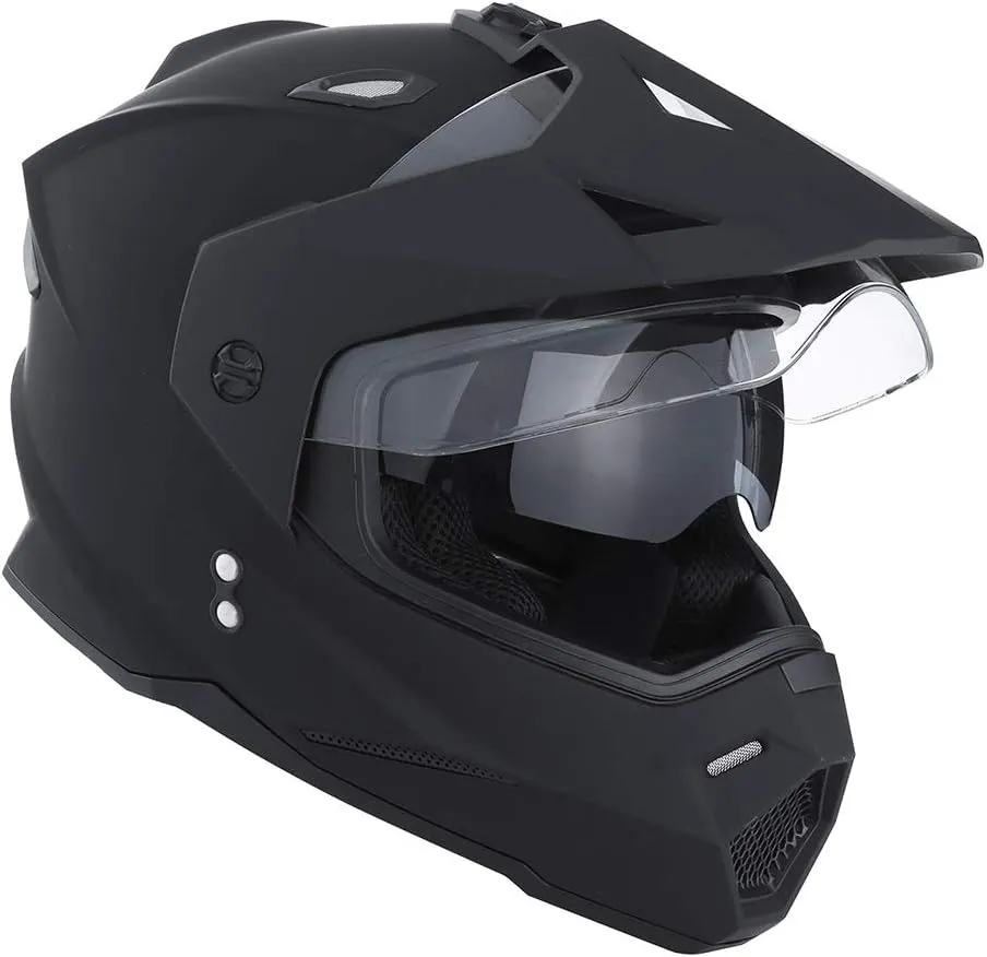 1Storm Dual Sport Motorcycle Motocross Off Road Full Face Helmet Dual Visor: HF802