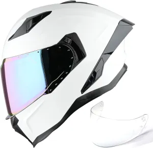 1Storm Motorcycle Full Face Helmet for Adults Men and Women Street Bike Racing Helmet DOT Approved with one Extra Clear Shield