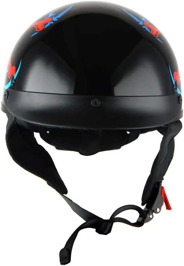 1Storm Motorcycle Half Face Helmet Mopeds Scooter Pilot with Retractable Inner Smoked Visor