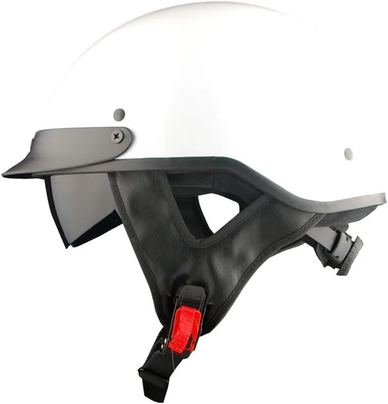 1Storm Motorcycle Half Face Helmet Mopeds Scooter Pilot with Retractable Inner Smoked Visor