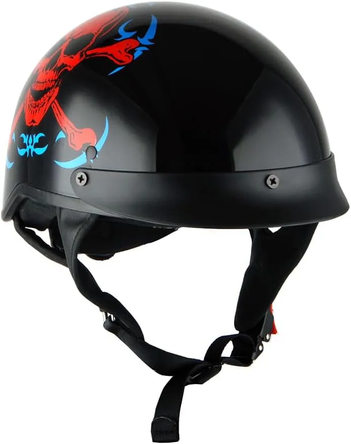 1Storm Motorcycle Half Face Helmet Mopeds Scooter Pilot with Retractable Inner Smoked Visor