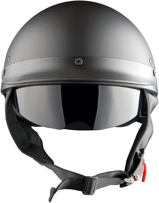 1Storm Motorcycle Half Face Helmet Mopeds Scooter Pilot with Retractable Inner Smoked Visor