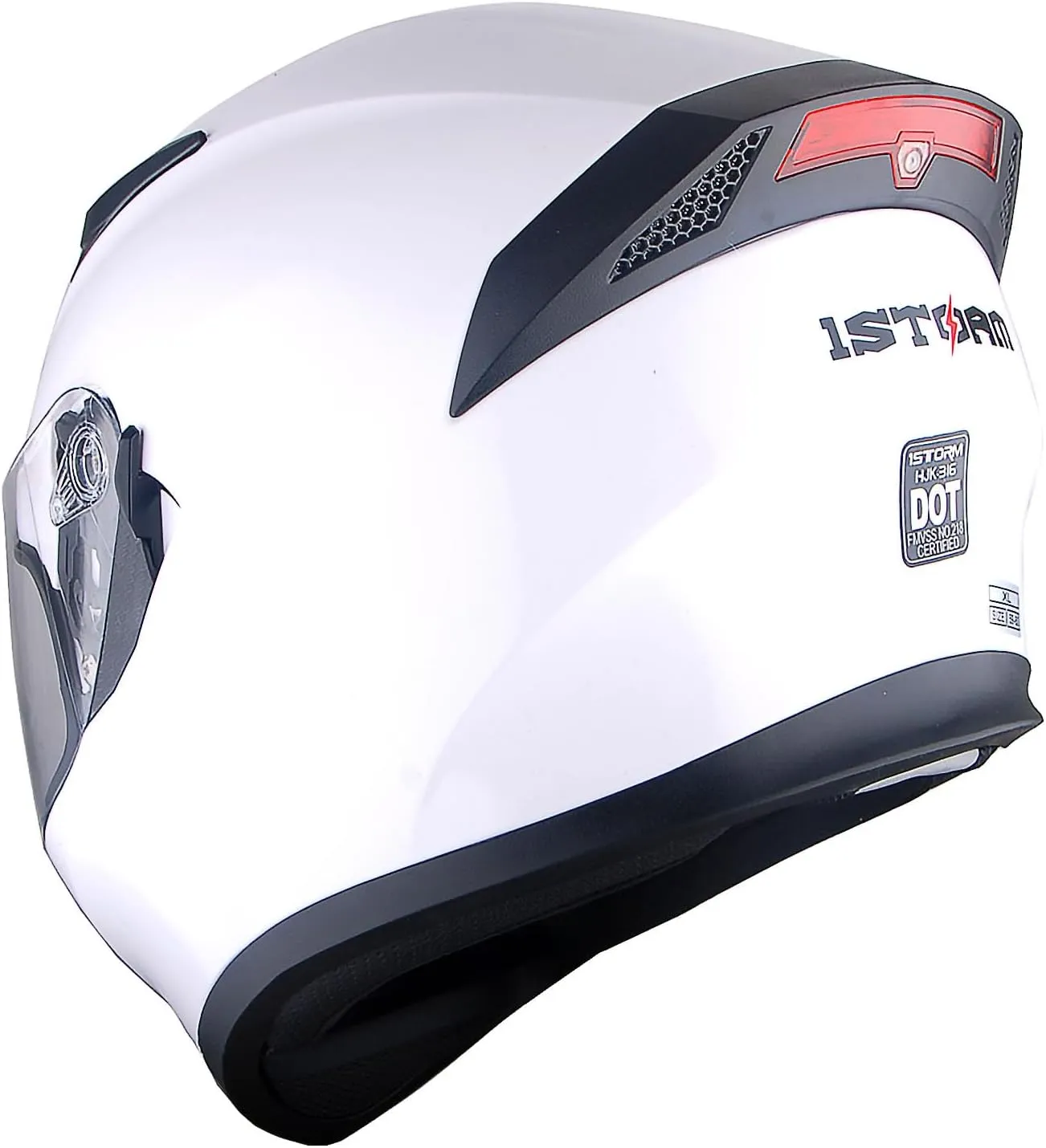 1Storm Motorcycle Street Bike Dual Visor/Sun Visor Full Face Helmet Element Silver Matt Black: HJK316