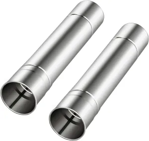 2-Pack Heavy-Duty Stainless Steel Stove Pipes, 2.75-Inch Diameter, Reinforced Rolled-Edge, for CAMPJOURNEY Hot Tent Stoves & Camping Stoves (14.29-Inch Length)