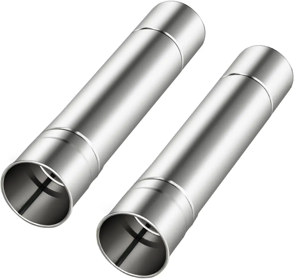 2-Pack Heavy-Duty Stainless Steel Stove Pipes, 2.75-Inch Diameter, Reinforced Rolled-Edge, for CAMPJOURNEY Hot Tent Stoves & Camping Stoves (14.29-Inch Length)
