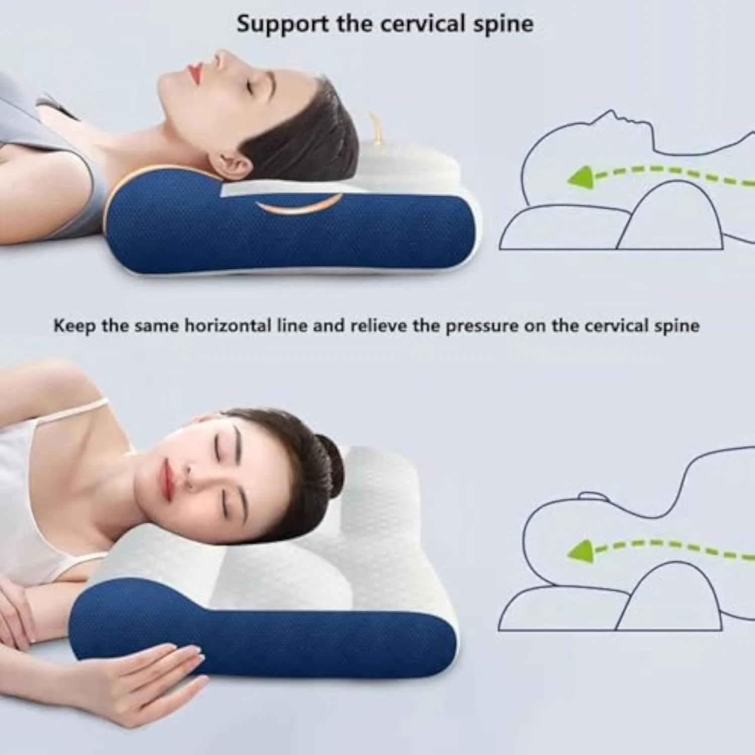 2025 Sleep Enhancing Cervical Support Comfort Goose Down Pillow, Ultra Fire Cervical Care Pillow, Smart Pillow, (1)