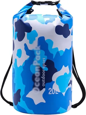 20L Floating Dry Backpack, Portable Roll Top Sack with 2 Detachable Shoulder Strap, Keep Gear Dry Clean, for Beach Hiking Camping (Color : Style 2)
