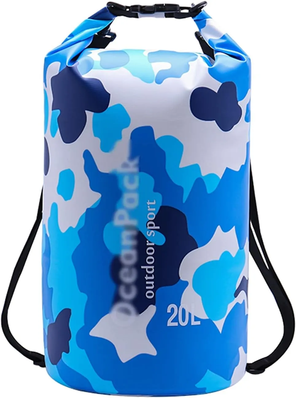 20L Floating Dry Backpack, Portable Roll Top Sack with 2 Detachable Shoulder Strap, Keep Gear Dry Clean, for Beach Hiking Camping (Color : Style 2)