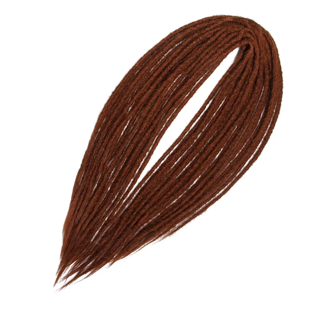 20" Double Ended Dreadlock Extensions 15 Strands DE Synthetic Handmade Braiding Dread Extensions (20Inch, Copper Red-350#)