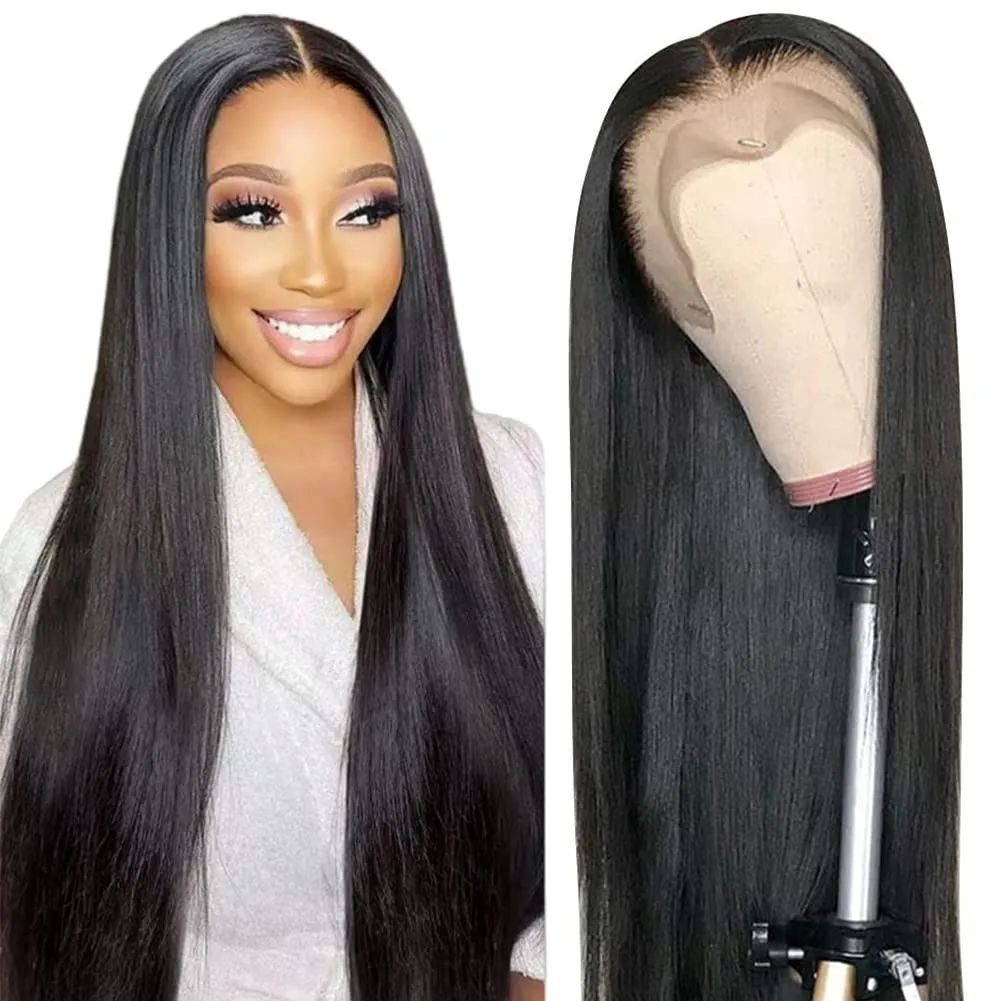 210% Density 13x6 Straight HD Lace Front Wigs Human Hair Pre Plucked 230g Glueless 100% Human Hair Lace Front Wigs for Black Women Brazilian Lace Frontal Wigs Human Hair 13x6 Free Part 28 Inch