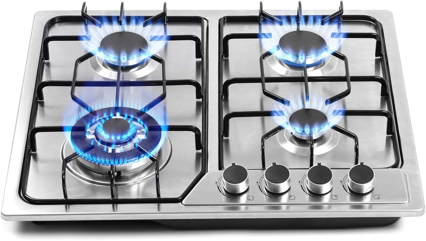 22″x20″ Built in Gas Cooktop 4 Burners Stainless Steel Stove with NG/LPG Conversion Kit Thermocouple Protection and Easy to Clean (20Wx22L)