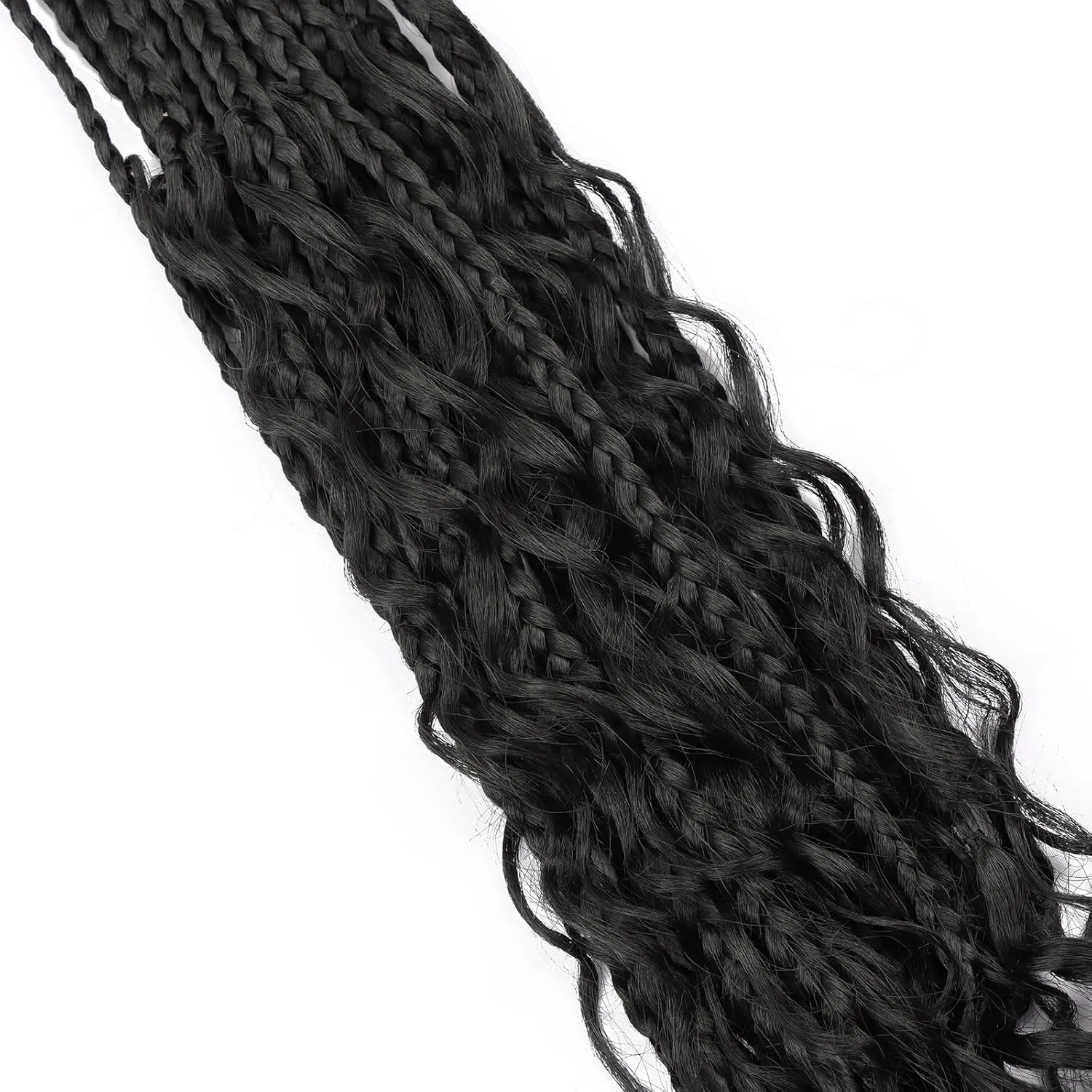 24 Inch Goddess Box Braids Crochet Hair for Black Women 8 Packs Bohomian Crochet Box Braids Pre-looped Boho Box Braids Crochet Braids Synthetic Braiding Hair Extension 1B