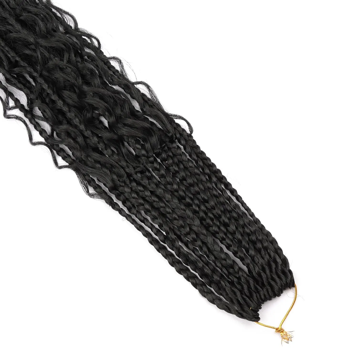 24 Inch Goddess Box Braids Crochet Hair for Black Women 8 Packs Bohomian Crochet Box Braids Pre-looped Boho Box Braids Crochet Braids Synthetic Braiding Hair Extension 1B