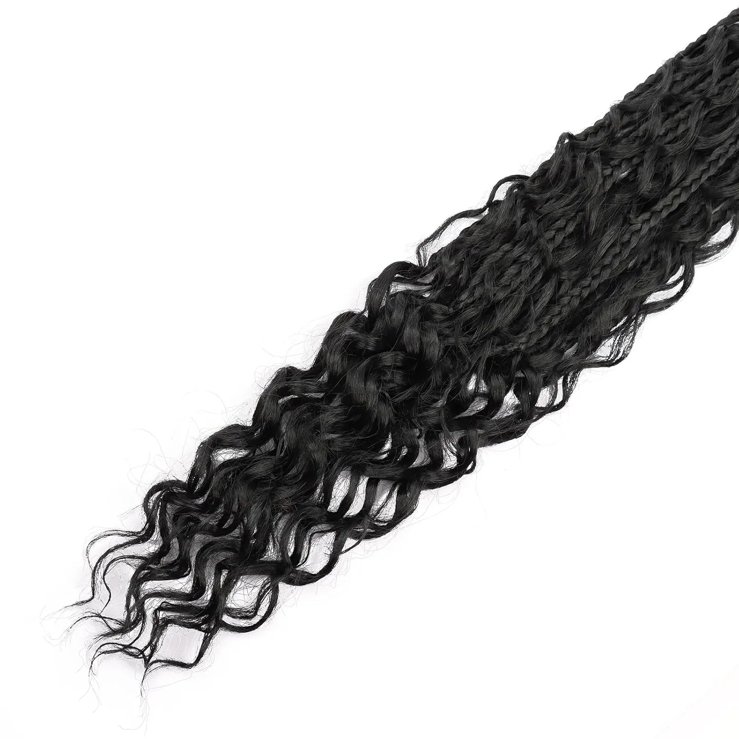 24 Inch Goddess Box Braids Crochet Hair for Black Women 8 Packs Bohomian Crochet Box Braids Pre-looped Boho Box Braids Crochet Braids Synthetic Braiding Hair Extension 1B