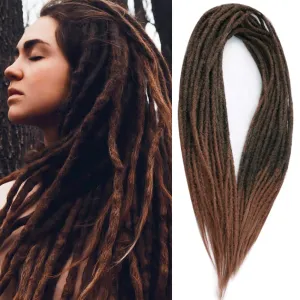 24 Inch Straight Double Ended Dreadlock Extensions Synthetic Dreads 10strands/pack Synthetic Braids Thin 0.6cm Soft Hip-Hop Style Dread Extensions Locks Hair(Straight（10 Strands）, 1B/30)