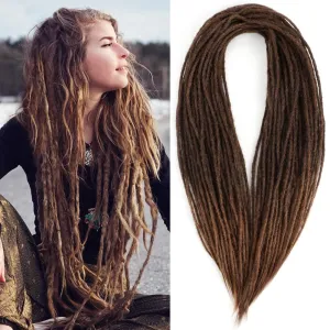 24 Inch Straight Double Ended Dreadlock Extensions Synthetic Dreads 10strands/pack Synthetic Braids Thin 0.6cm Soft Hip-Hop Style Dread Extensions Locks Hair(Straight（10 Strands）, 4/30)