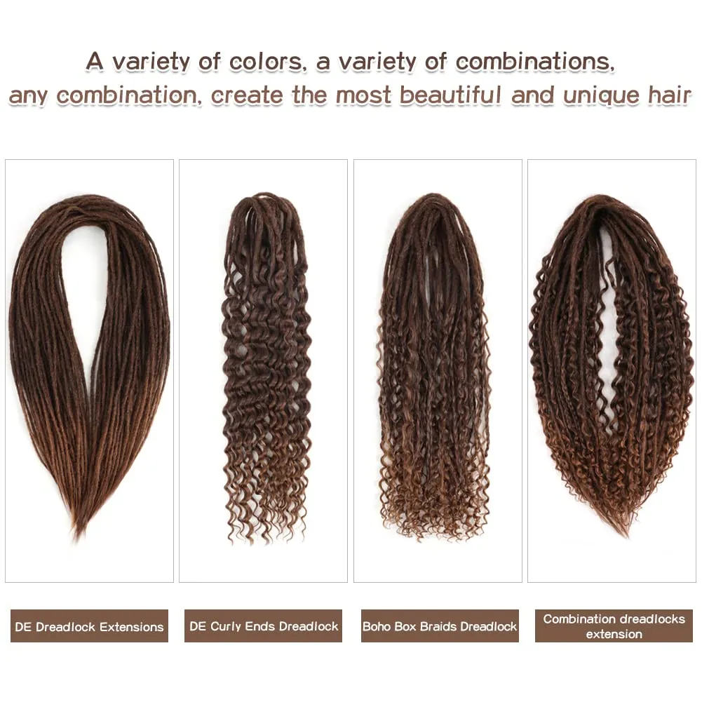 24 Inch Straight Double Ended Dreadlock Extensions Synthetic Dreads 10strands/pack Synthetic Braids Thin 0.6cm Soft Hip-Hop Style Dread Extensions Locks Hair(Straight（10 Strands）, 4/30)