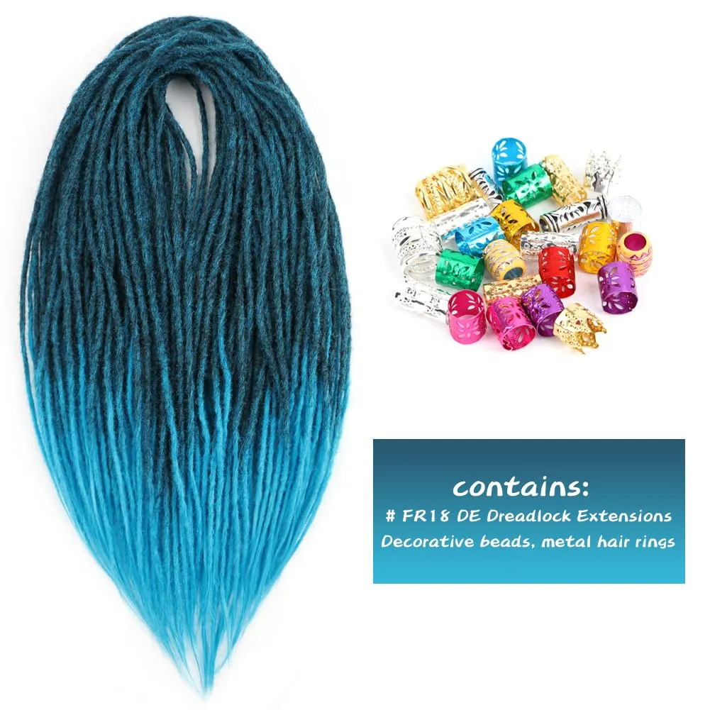 24 Inch Straight Double Ended Dreadlock Extensions Synthetic Dreads 10strands/pack Synthetic Braids Thin 0.6cm Soft Hip-Hop Style Dread Extensions Locks Hair(Straight（10 Strands）, FR18)