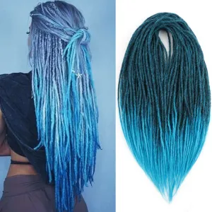 24 Inch Straight Double Ended Dreadlock Extensions Synthetic Dreads 10strands/pack Synthetic Braids Thin 0.6cm Soft Hip-Hop Style Dread Extensions Locks Hair(Straight（10 Strands）, FR18)