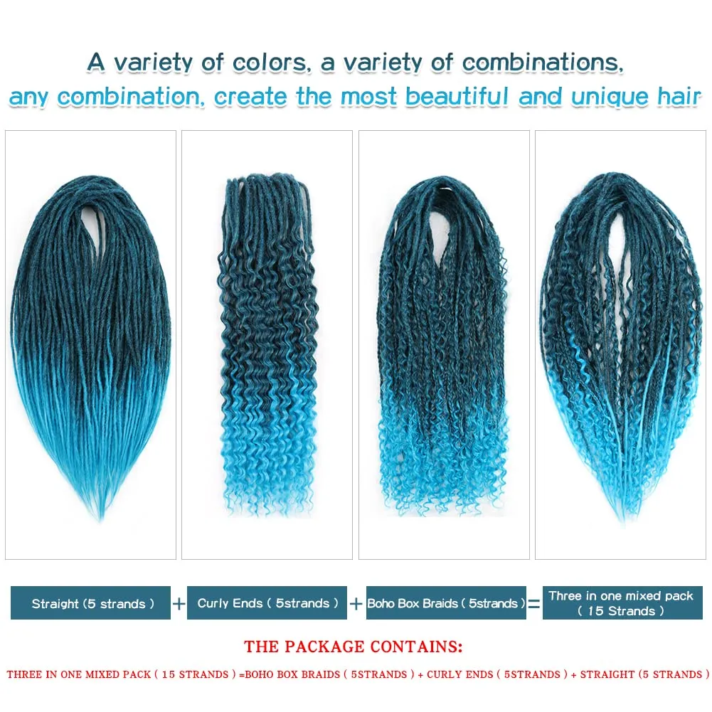 24 Inch Straight Double Ended Dreadlock Extensions Synthetic Dreads 10strands/pack Synthetic Braids Thin 0.6cm Soft Hip-Hop Style Dread Extensions Locks Hair(Straight（10 Strands）, FR18)