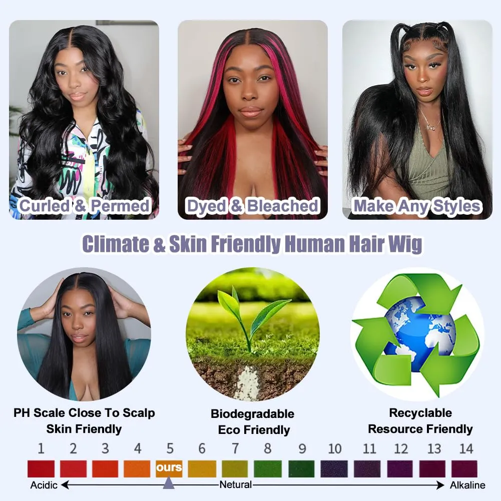 28 Inch 210% Density 6x4 Wear and Go Glueless Wigs Human Hair Pre Plucked Pre Cut 230g Straight Glueless 100% Human Hair Wigs for Black Women Tiny Knots HD Lace Closure Wigs Middle Part