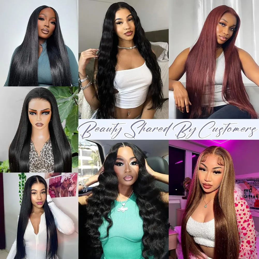 28 Inch 210% Density 6x4 Wear and Go Glueless Wigs Human Hair Pre Plucked Pre Cut 230g Straight Glueless 100% Human Hair Wigs for Black Women Tiny Knots HD Lace Closure Wigs Middle Part