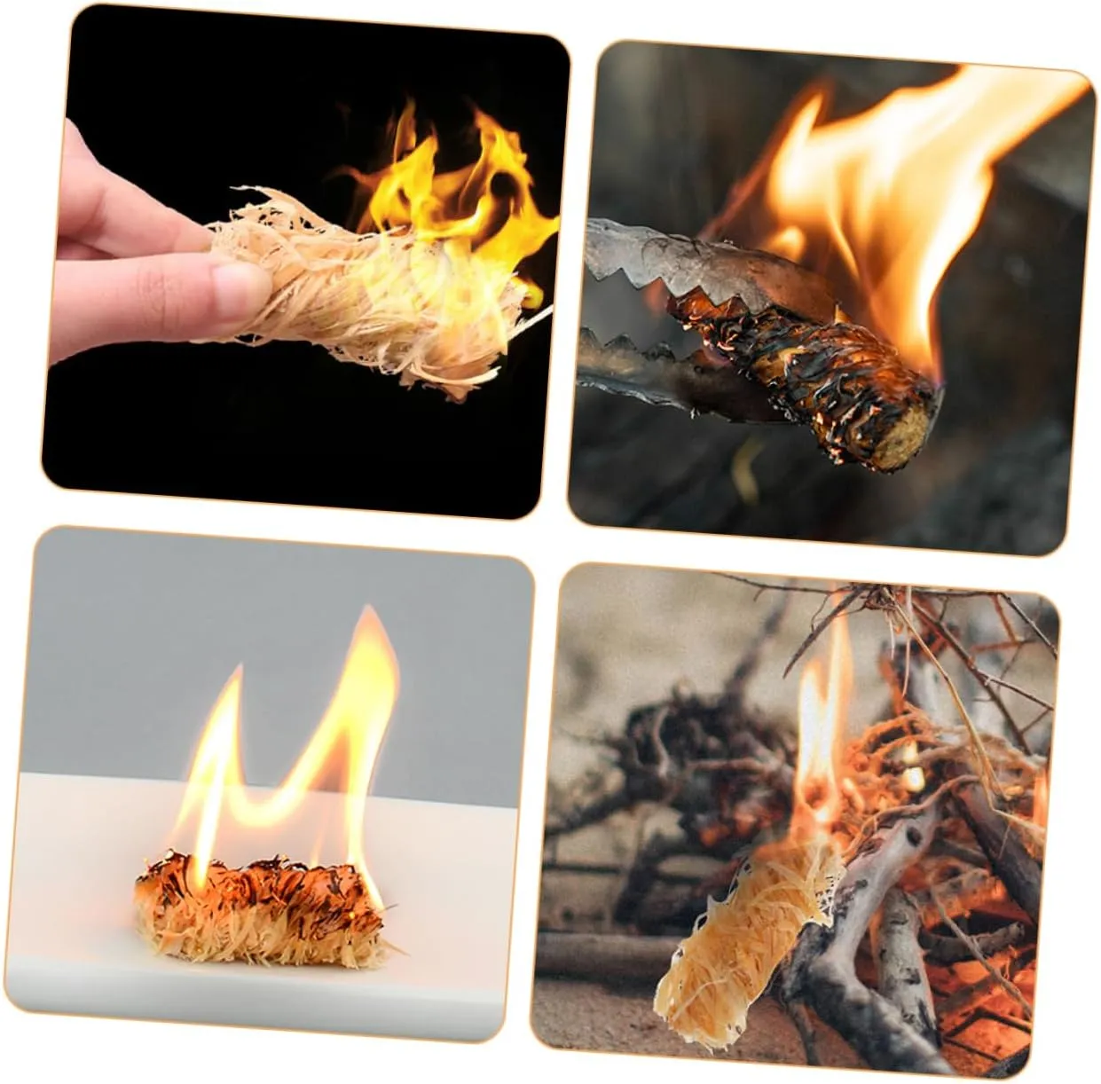 2sets Safe Firelighters Natural Wooden Firelighters for Starting on Charcoal Grills 50pcs*2