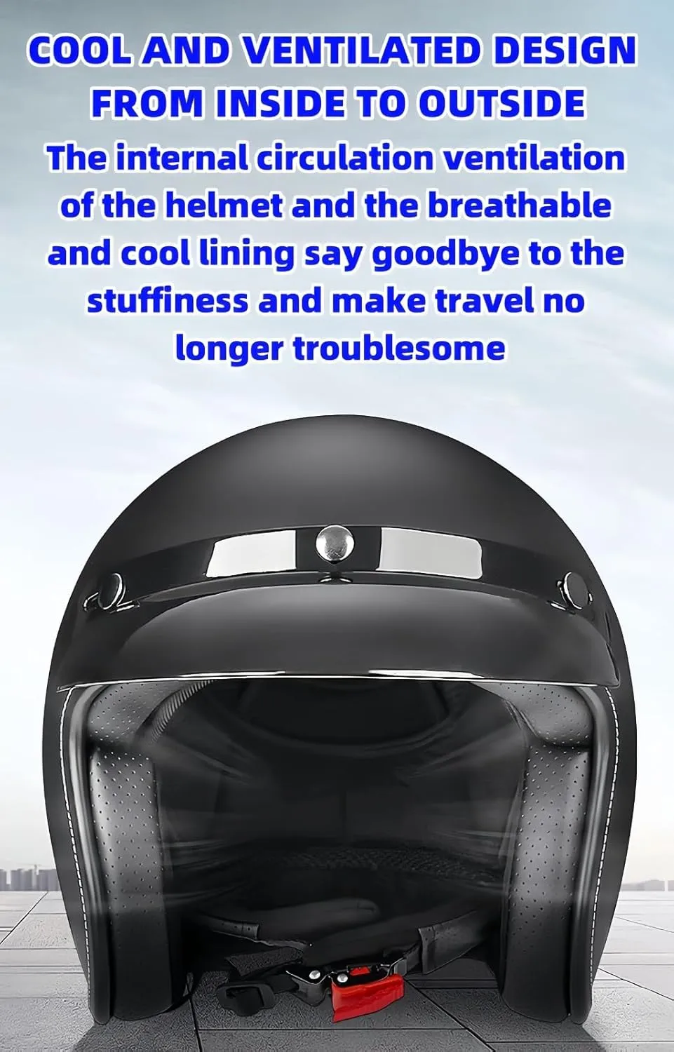 3/4 Motorcycle Helmet DOT-Certified Brain-Cap Open Motorcycle Helmet with Sun Visor Half Shell Helmet Half Helmets Protective Helmet for Men Women
