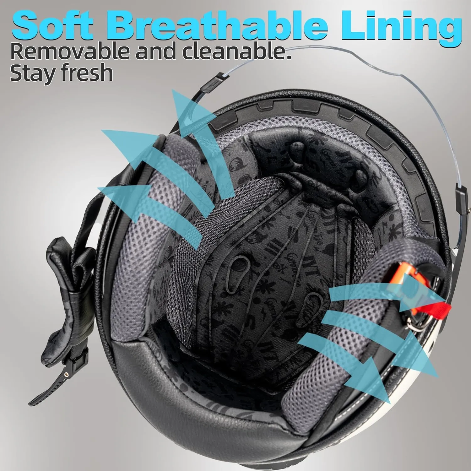 3/4 Motorcycle Helmets Retro Open Face Vespa Scooters Helmet with Clear Visor for Men and Women- DOT Approved