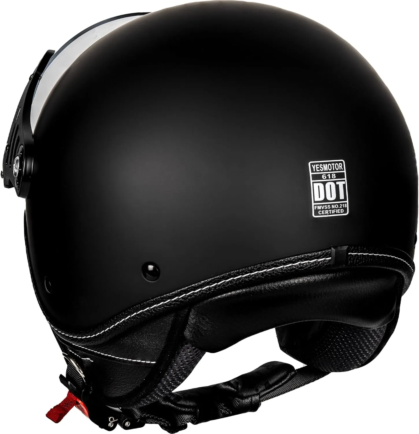 3/4 Motorcycle Helmets Retro Open Face Vespa Scooters Helmet with Clear Visor for Men and Women- DOT Approved