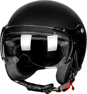 3/4 Motorcycle Helmets Retro Open Face Vespa Scooters Helmet with Clear Visor for Men and Women- DOT Approved