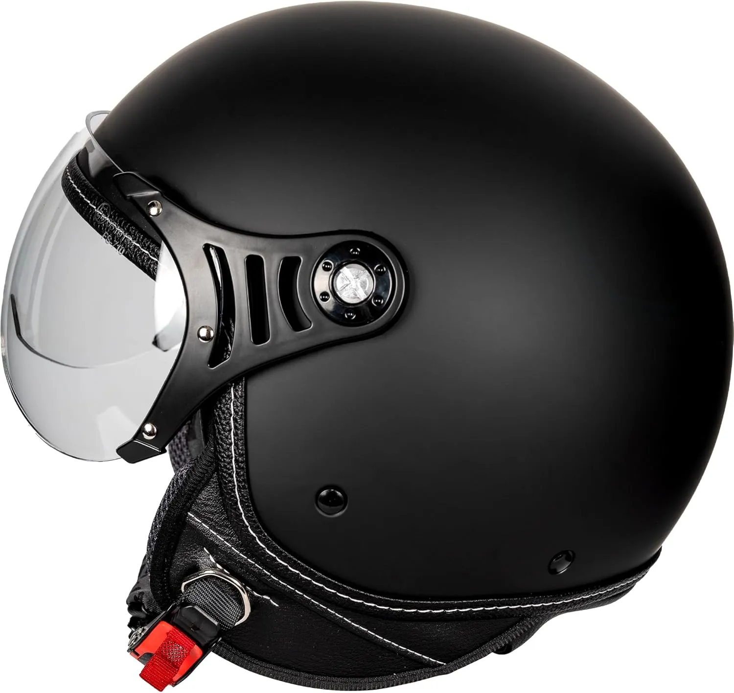 3/4 Motorcycle Helmets Retro Open Face Vespa Scooters Helmet with Clear Visor for Men and Women- DOT Approved