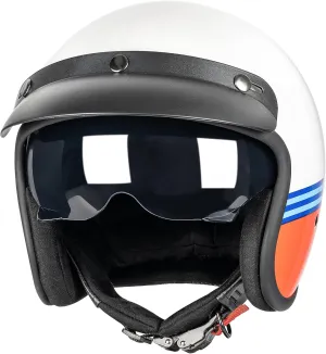 3/4 Open Face Retro Motorcycle Helmet Vespa Helmet Vintage Helmet for Vespa Motorbike Casco, Moped, Cruiser, Bobber, and Chopper - DOT Approved