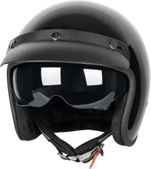 3/4 Open Face Retro Motorcycle Helmet Vespa Helmet Vintage Helmet for Vespa Motorbike Casco, Moped, Cruiser, Bobber, and Chopper - DOT Approved