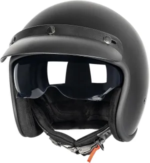 3/4 Open Face Retro Motorcycle Helmet Vespa Helmet Vintage Helmet for Vespa Motorbike Casco, Moped, Cruiser, Bobber, and Chopper - DOT Approved