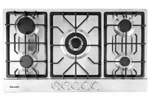 34" Gas Cooktop with Dual Size Power Burner Dual Fuel 5 Burner