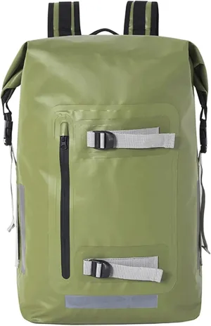 40L Portable Floating Waterproof Drying Bag, Roll-top Drying Bag, Light Storage Bag with Exterior Zippered Pocket (Color : Green)