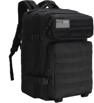 45L Military Tactical Backpack for Men & Women Bug Out Bag Assault pack Molle Daypack Hiking Trekking Rucksack(Black)