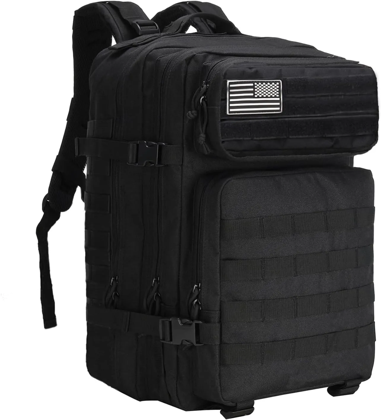 45L Military Tactical Backpack for Men & Women Bug Out Bag Assault pack Molle Daypack Hiking Trekking Rucksack(Black)