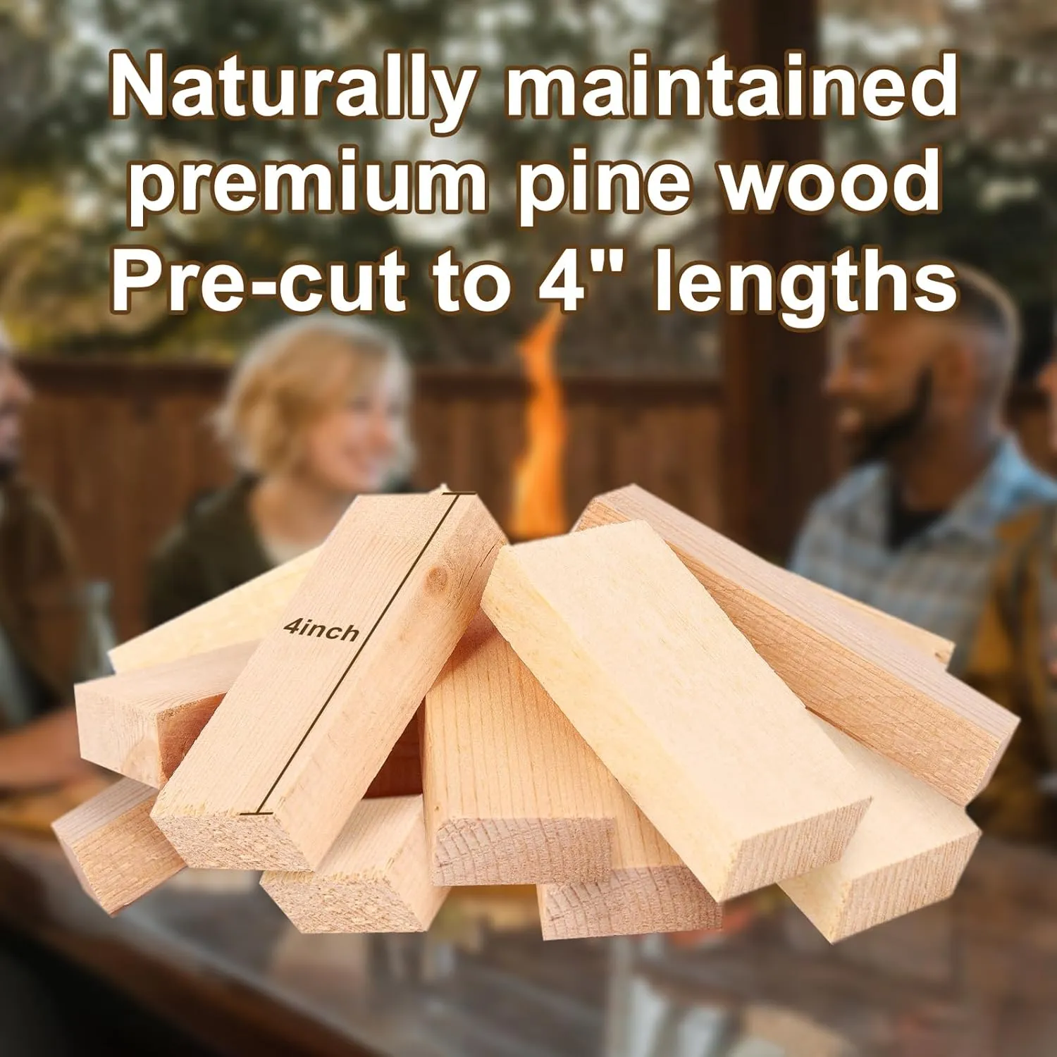 4" Lengths Mini Fire Sticks Wood,Pine Kiln Dried Firewood,Small Barkless Kilndling Logs,Solo Stove Accessories Prefect for Solo Stove Mesa,Tabletop Fire Pit,Pizza Oven,4 Lbs