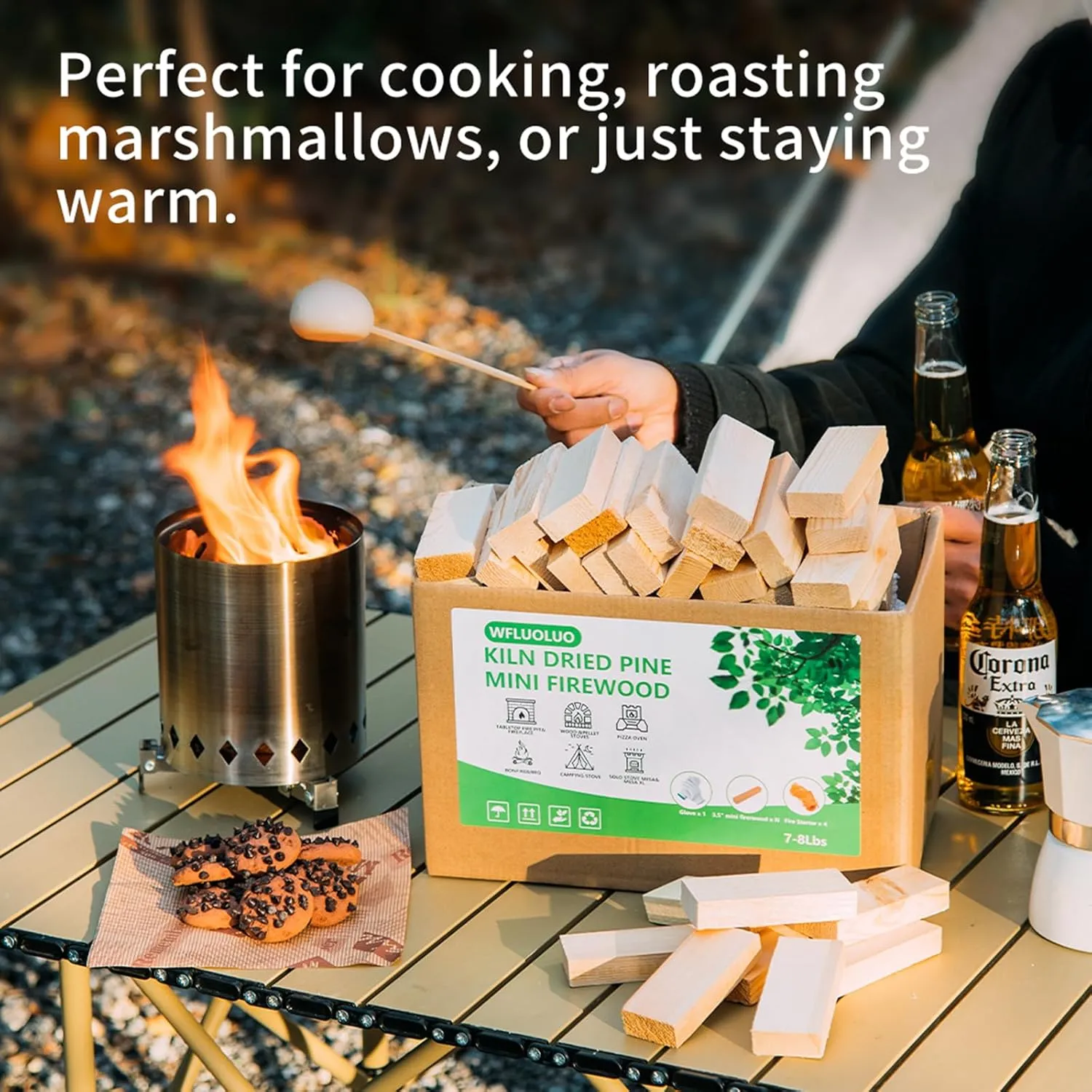 4" Lengths Mini Fire Sticks Wood,Pine Kiln Dried Firewood,Small Barkless Kilndling Logs,Solo Stove Accessories Prefect for Solo Stove Mesa,Tabletop Fire Pit,Pizza Oven,4 Lbs
