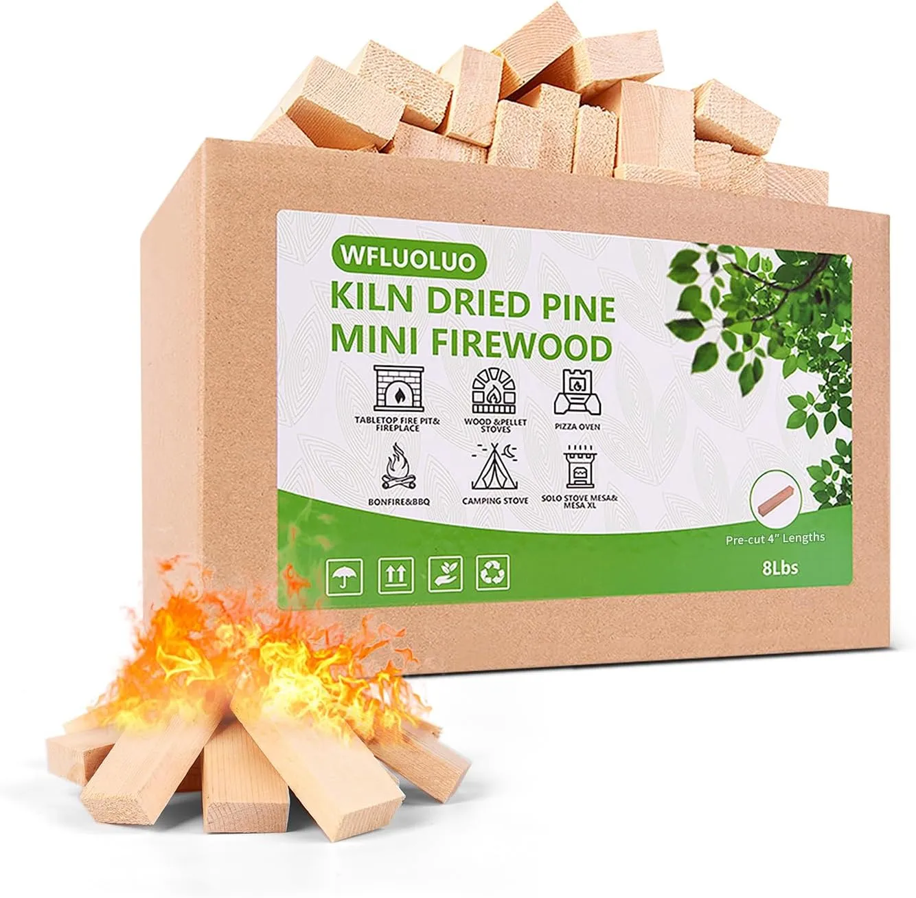 4" Lengths Mini Fire Sticks Wood,Pine Kiln Dried Firewood,Small Barkless Kilndling Logs,Solo Stove Accessories Prefect for Solo Stove Mesa,Tabletop Fire Pit,Pizza Oven,4 Lbs